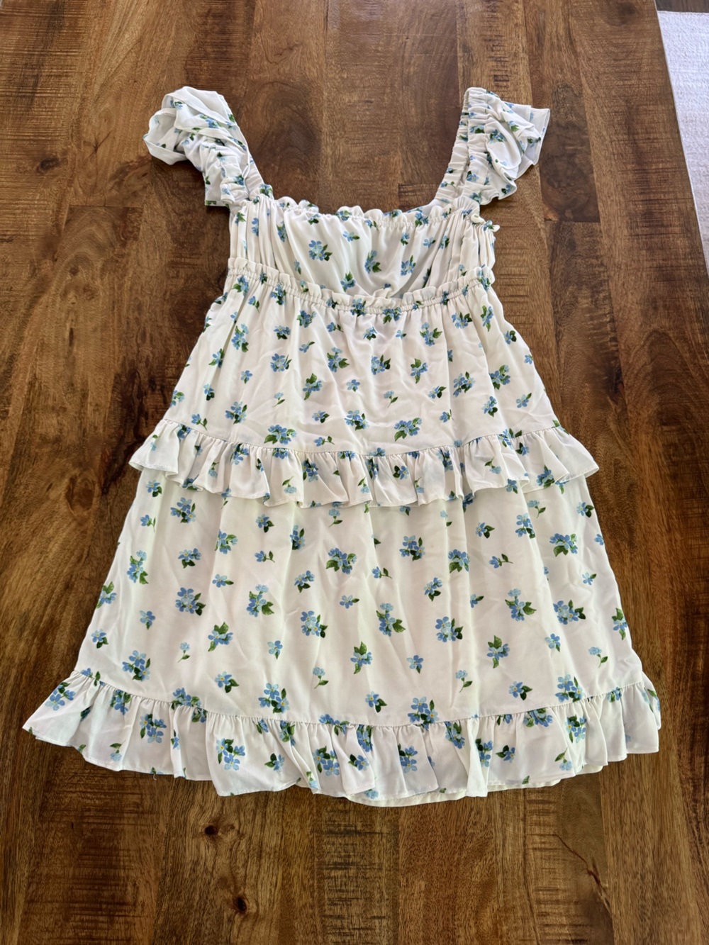 WeWoreWhat FLIRTY WATERCOLOR DITSY RUFFLE DRESS